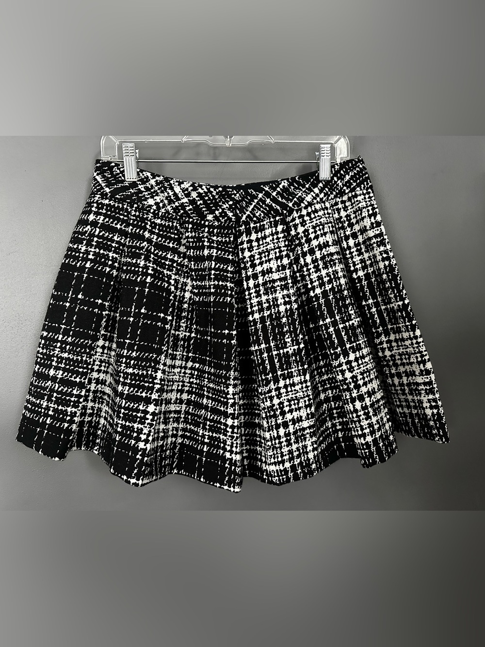 Banana Republic Black and White Plaid Circle Skirt